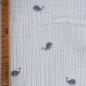 Preview: Musselin Double Gauze kleine Wale blau ecru